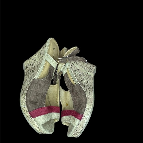 Charming Charlie beown Wedge Peep-Toe Shoes 5.5 - Picture 2 of 4